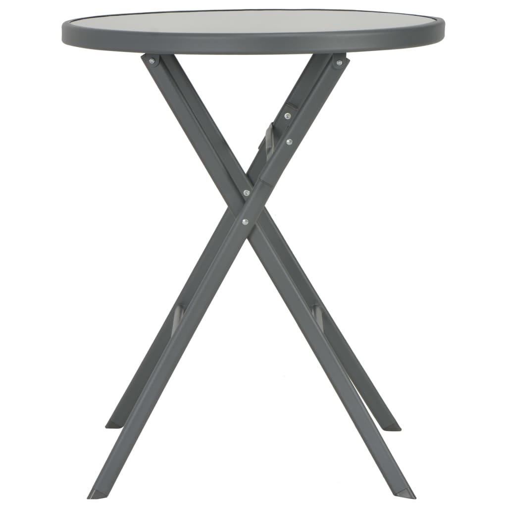 Kokoontaittuva bistropöytä harmaa 60x70 cm lasi ja teräs - Sisustajankoti.fi