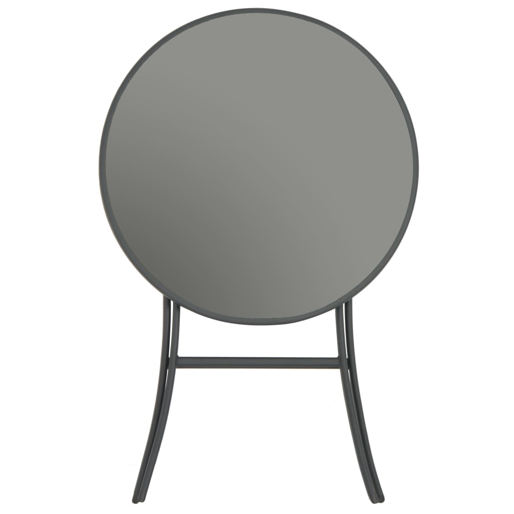 Kokoontaittuva bistropöytä harmaa 60x70 cm lasi ja teräs - Sisustajankoti.fi