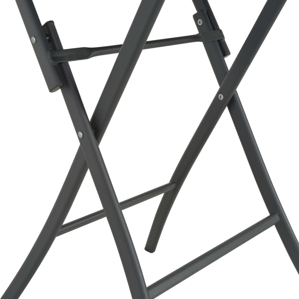 Kokoontaittuva bistropöytä harmaa 60x70 cm lasi ja teräs - Sisustajankoti.fi