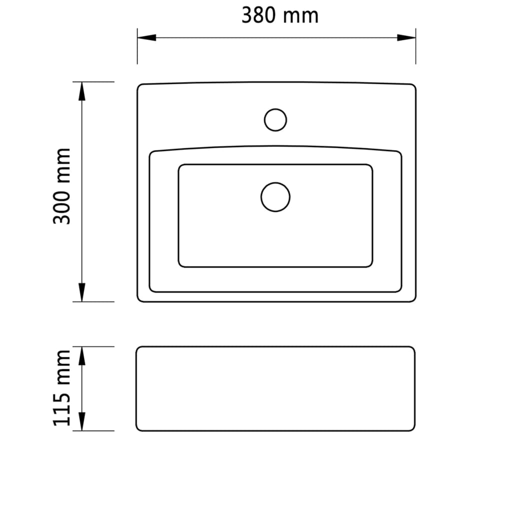 Pesuallas hanareiällä 38x30x11,5 cm keraaminen kulta - Sisustajankoti.fi
