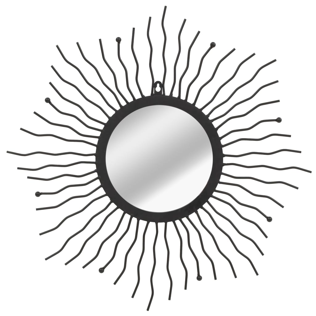Puutarhan seinäpeili aurinkokuvio 60 cm musta - Sisustajankoti.fi