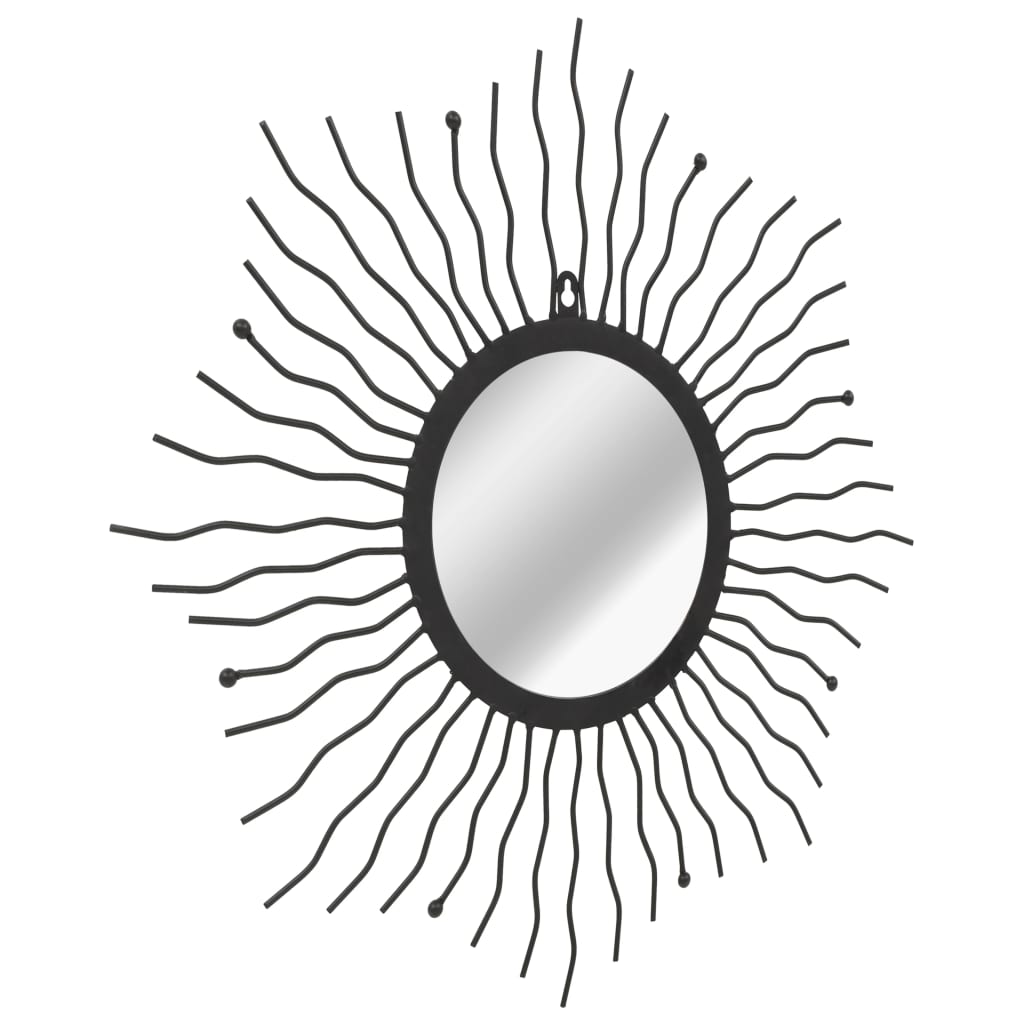 Puutarhan seinäpeili aurinkokuvio 60 cm musta - Sisustajankoti.fi