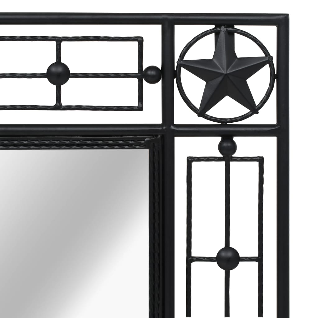 Puutarhan seinäpeili suorakulmainen 50x80 cm musta - Sisustajankoti.fi