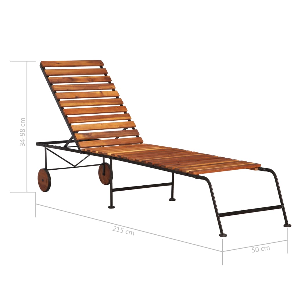 Aurinkotuoli teräsjaloilla akaasiapuu - Sisustajankoti.fi