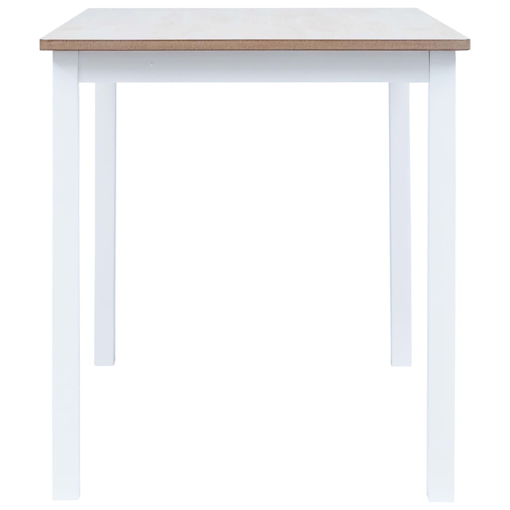 Ruokapöytä valkoinen ja ruskea 114x71x75 cm kumipuu - Sisustajankoti.fi