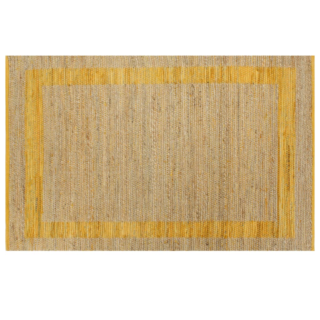 Käsintehty juuttimatto keltainen 120x180 cm - Sisustajankoti.fi