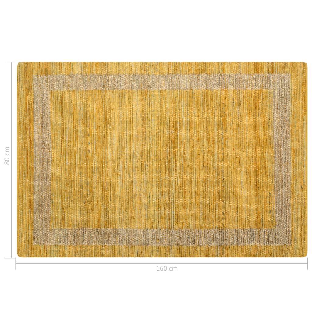 Käsintehty juuttimatto keltainen 120x180 cm - Sisustajankoti.fi