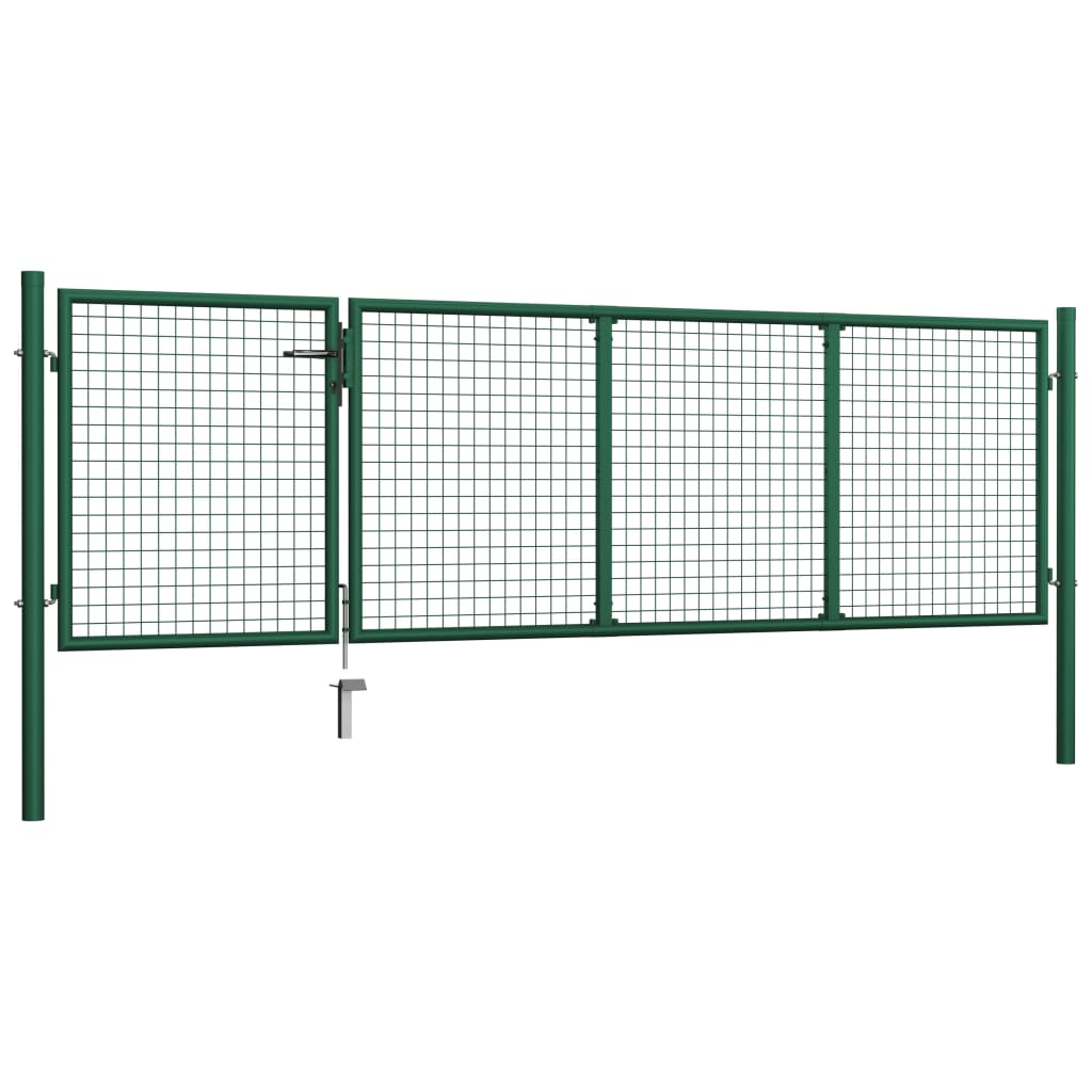 Puutarhaportti teräs 350x100 cm vihreä - Sisustajankoti.fi