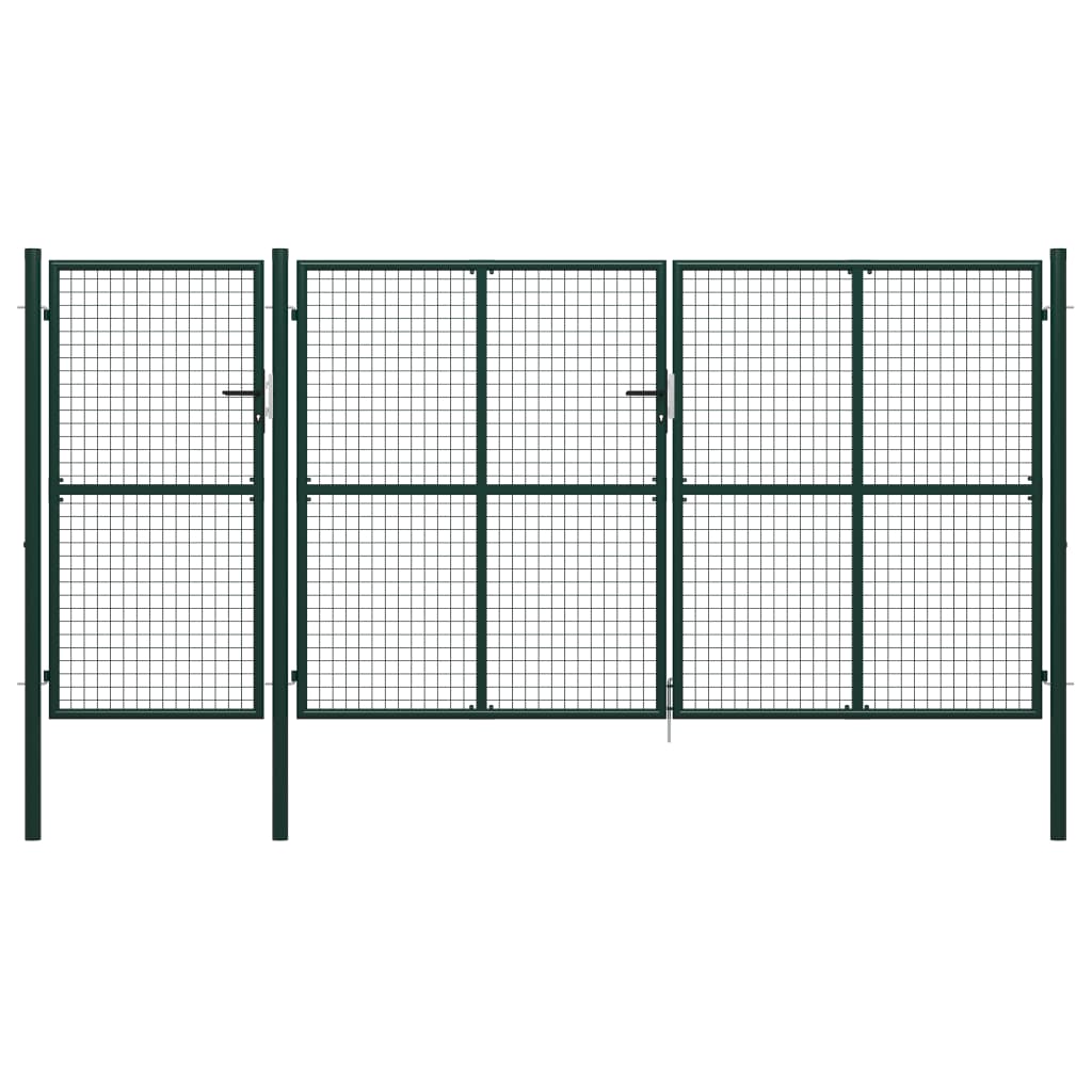 Puutarhaportti teräs 400x150 cm vihreä - Sisustajankoti.fi