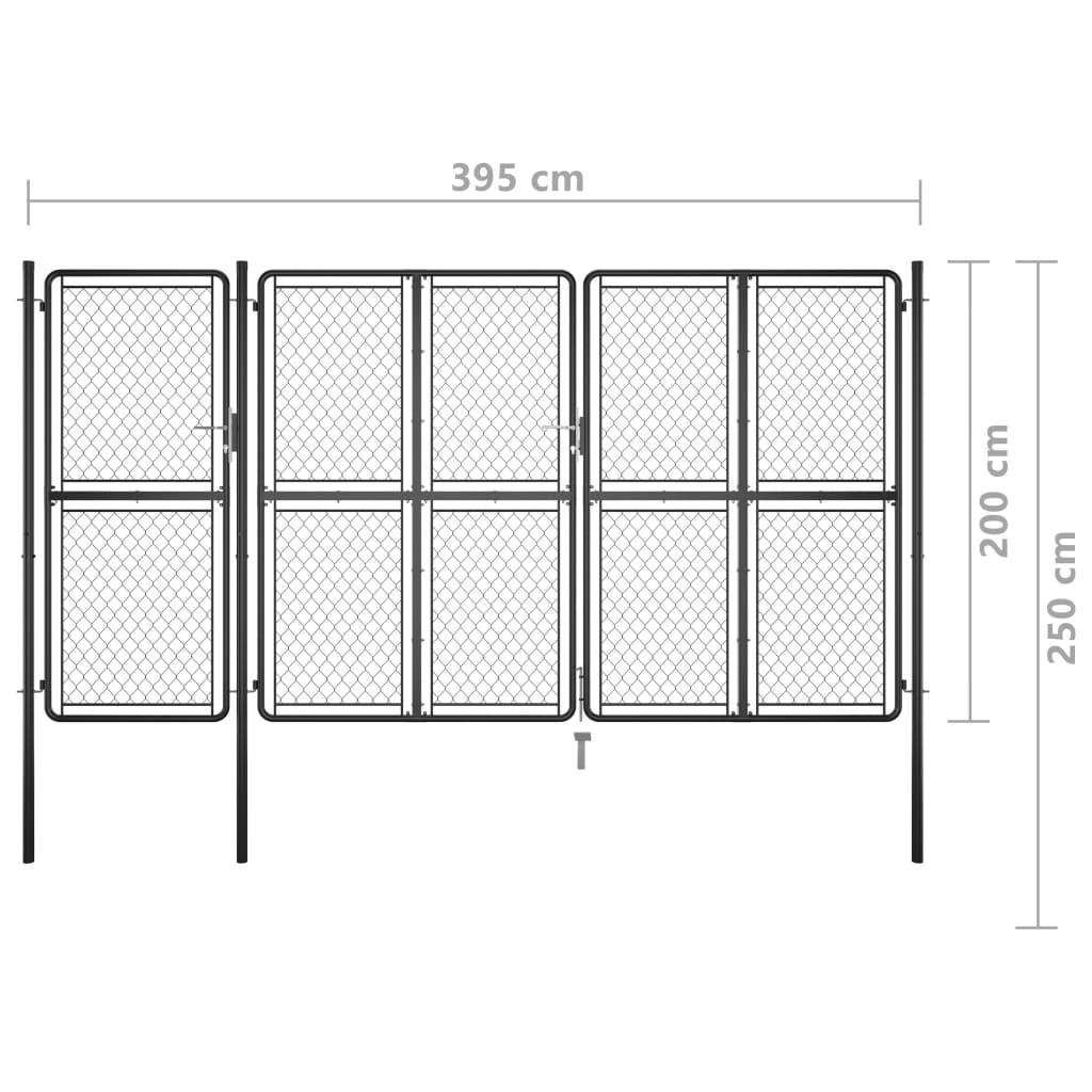 Puutarhaportti teräs 200x395 cm antrasiitti - Sisustajankoti.fi
