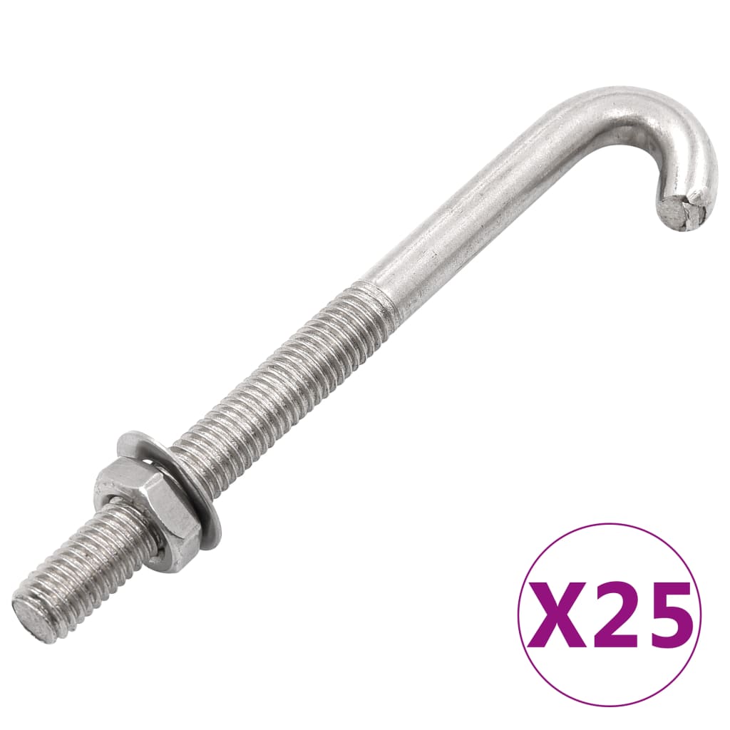 Ankkuroitu J-pultti mutteri ja aluslevy M8x120 mm 25 sarjaa - Sisustajankoti.fi