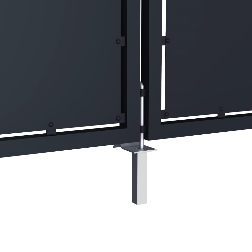 Puutarhaportti teräs 300x150 cm antrasiitti - Sisustajankoti.fi