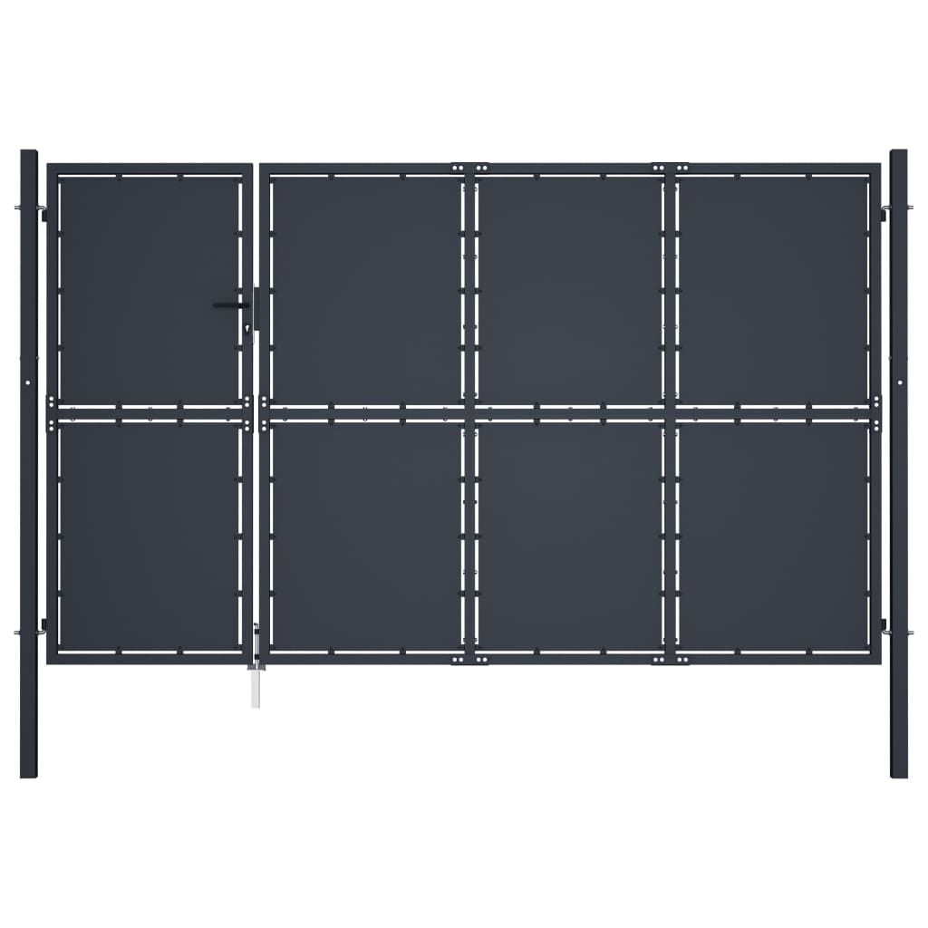Puutarhaportti teräs 350x150 cm antrasiitti - Sisustajankoti.fi