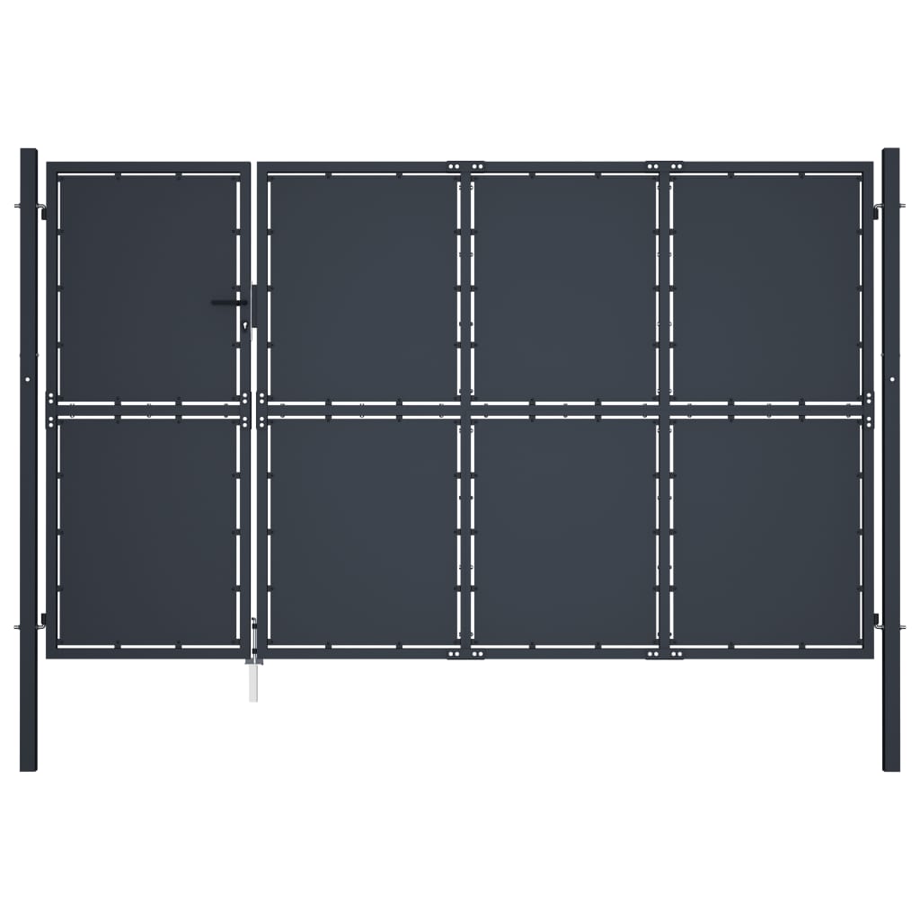 Puutarhaportti teräs 350x200 cm antrasiitti - Sisustajankoti.fi