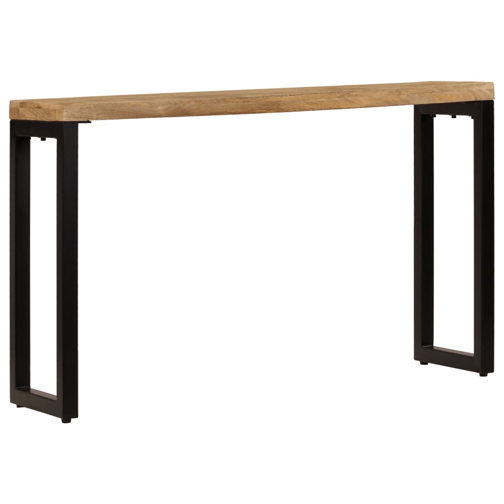 Sivupöytä 120x35x76 cm täysi mangopuu ja teräs - Sisustajankoti.fi