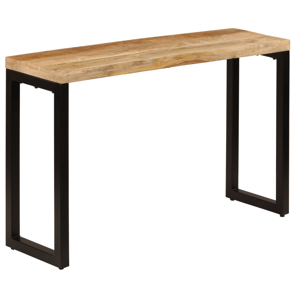 Sivupöytä 120x35x76 cm täysi mangopuu ja teräs - Sisustajankoti.fi