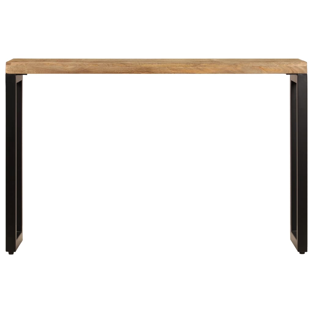 Sivupöytä 120x35x76 cm täysi mangopuu ja teräs - Sisustajankoti.fi