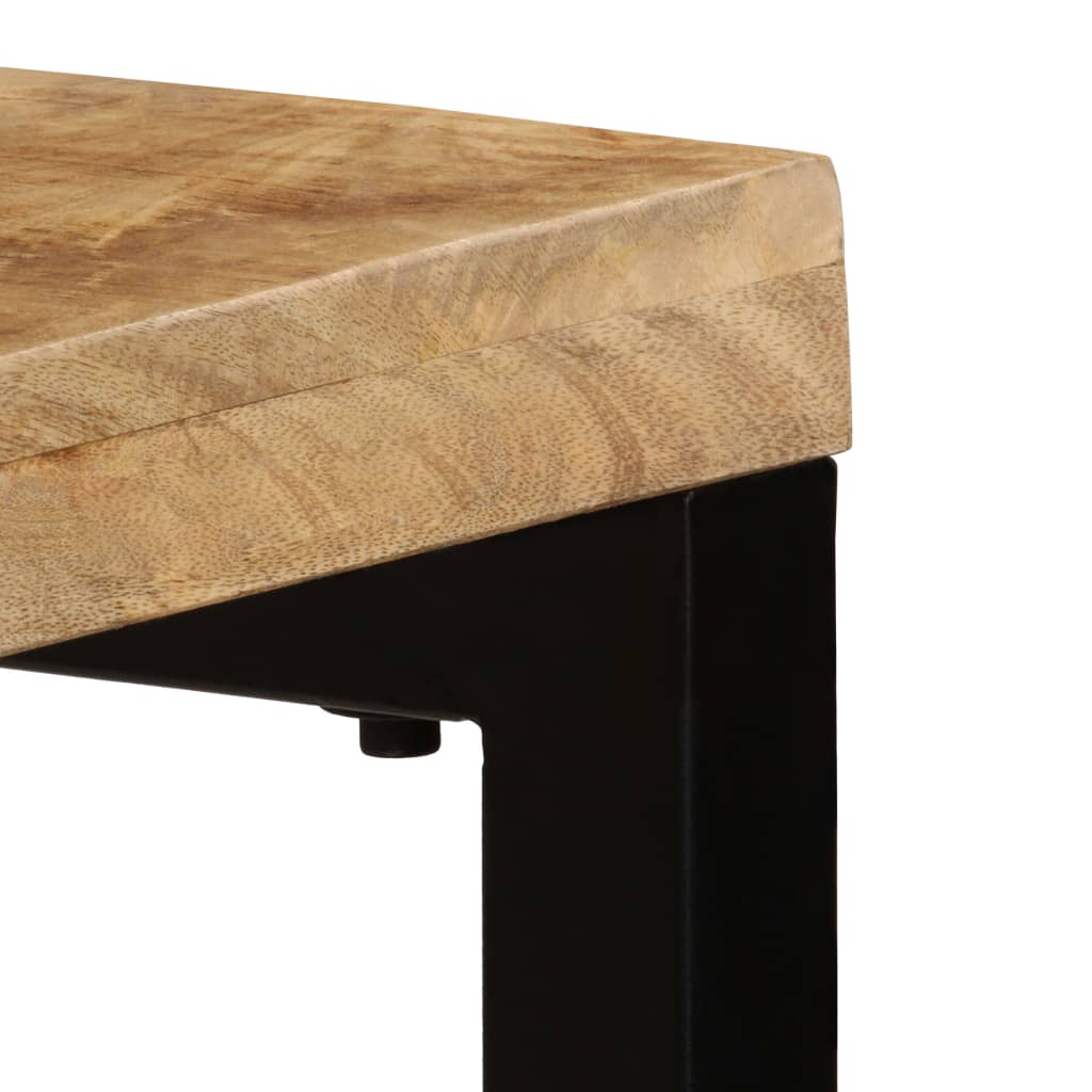 Sivupöytä 120x35x76 cm täysi mangopuu ja teräs - Sisustajankoti.fi