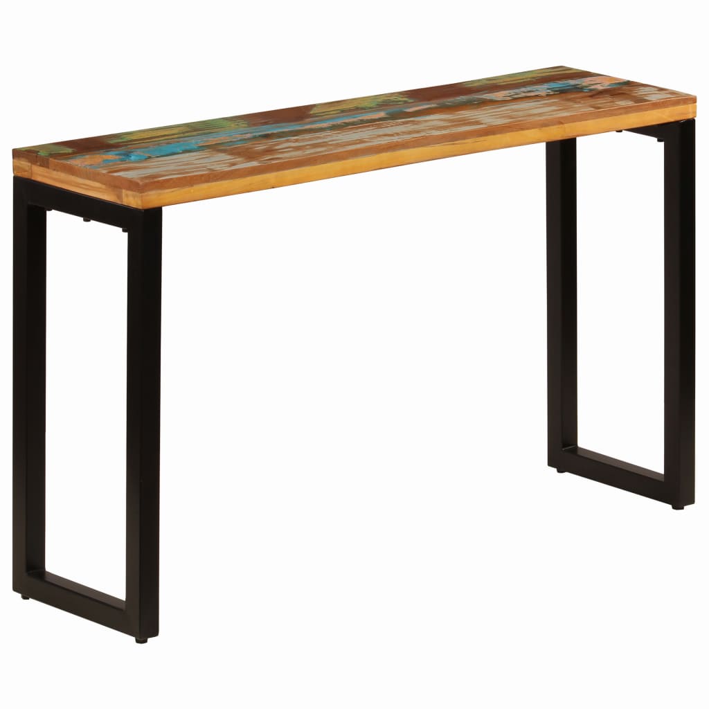 Sivupöytä 120x35x76 cm kierrätetty puu ja teräs - Sisustajankoti.fi
