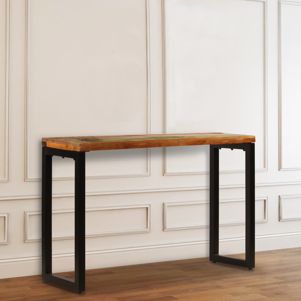 Sivupöytä 120x35x76 cm kierrätetty puu ja teräs - Sisustajankoti.fi