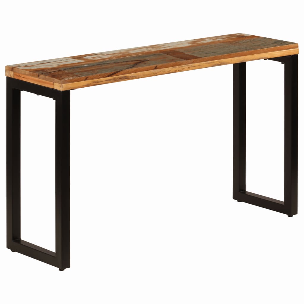 Sivupöytä 120x35x76 cm kierrätetty puu ja teräs - Sisustajankoti.fi
