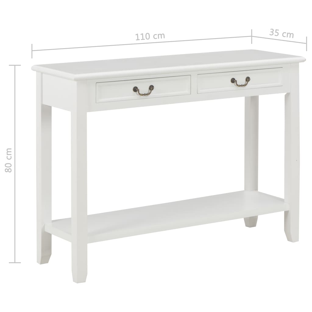 Sivupöytä valkoinen 110x35x80 cm puu - Sisustajankoti.fi