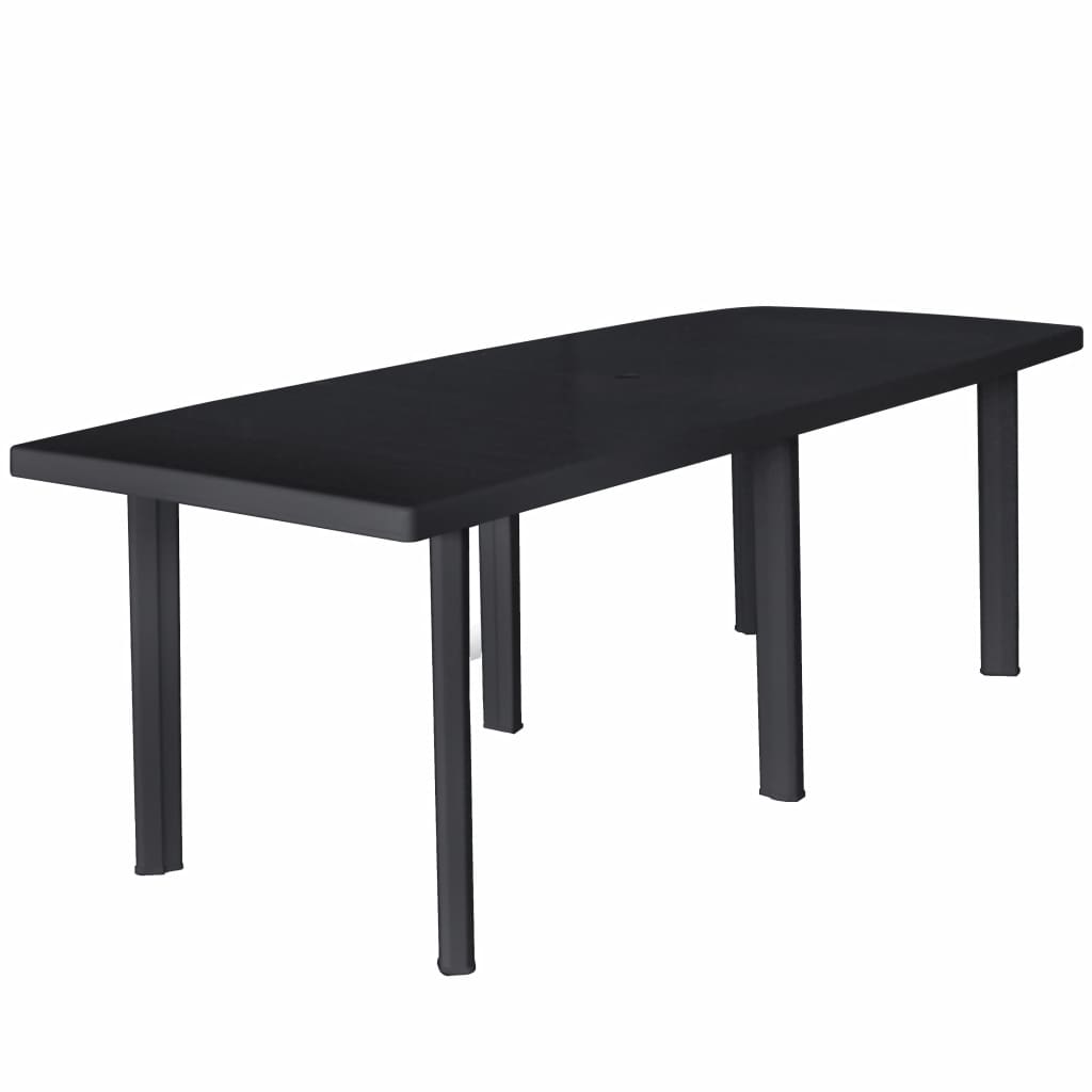 Puutarhapöytä 216x90x72 cm muovi antrasiitti - Sisustajankoti.fi