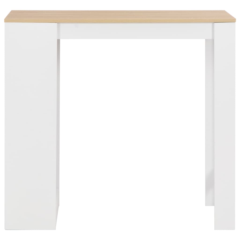 Baaripöytä hyllyllä valkoinen 110x50x103 cm - Sisustajankoti.fi