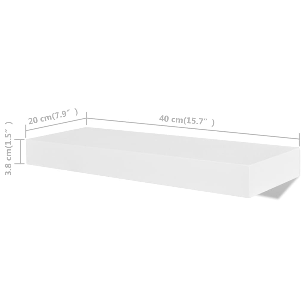 Seinähyllyt 4 kpl valkoinen 40 cm - Sisustajankoti.fi
