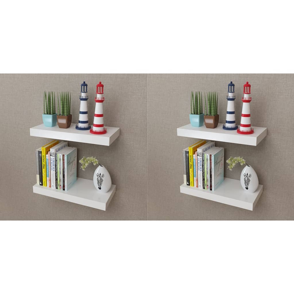Seinähyllyt 4 kpl valkoinen 40 cm - Sisustajankoti.fi
