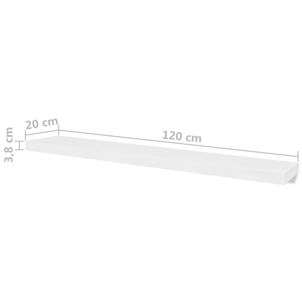 Seinähyllyt 4 kpl valkoinen 120 cm - Sisustajankoti.fi
