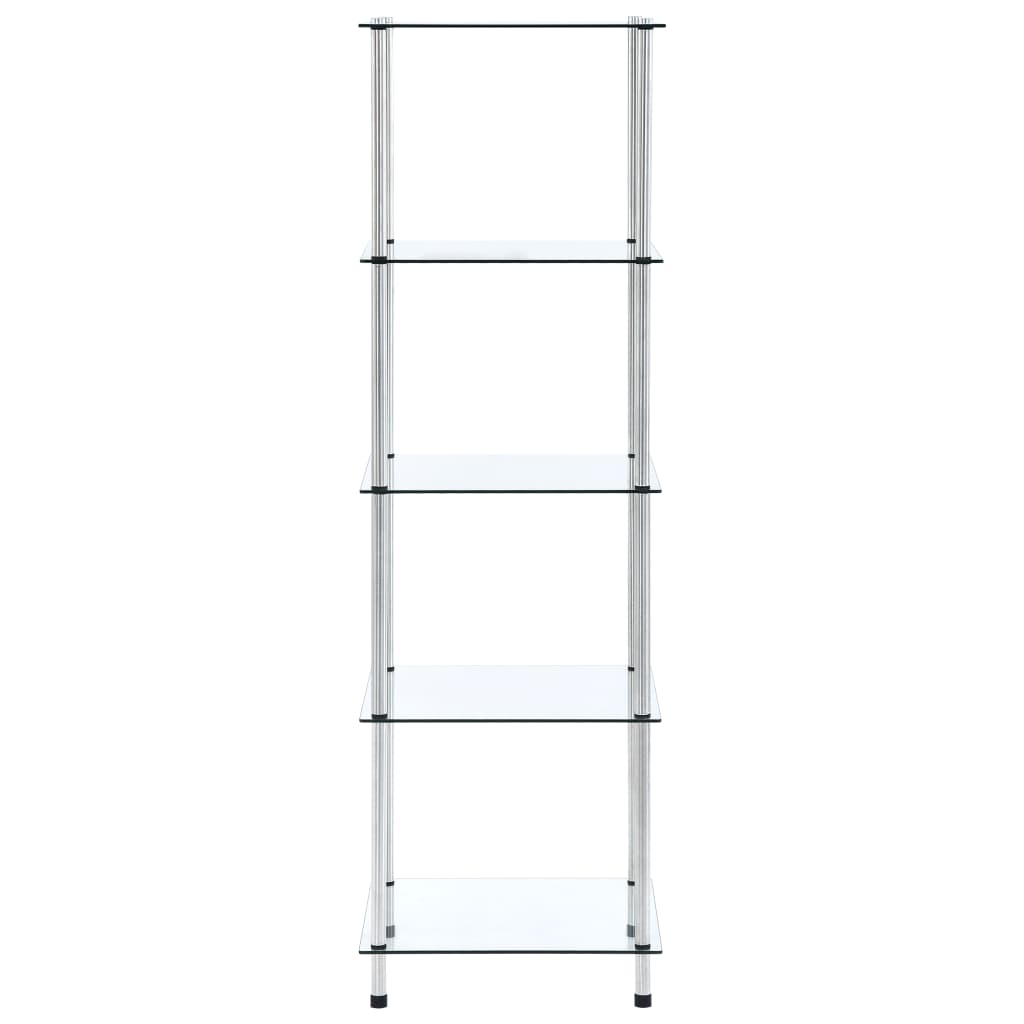 5-kerroksinen hylly läpinäkyvä 40x40x130 cm karkaistu lasi - Sisustajankoti.fi