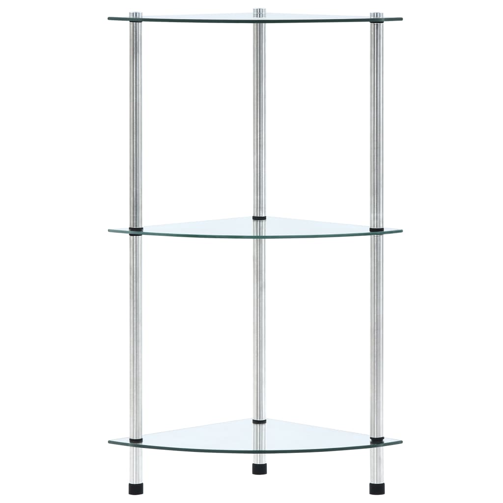 3-kerroksinen hylly läpinäkyvä 30x30x67 cm karkaistu lasi - Sisustajankoti.fi