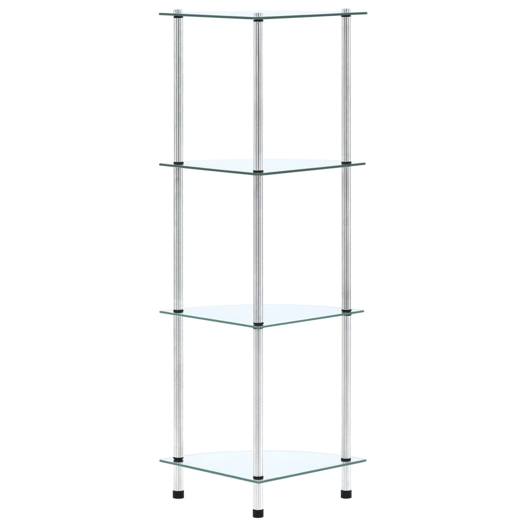 4-kerroksinen hylly läpinäkyvä 30x30x100 cm karkaistu lasi - Sisustajankoti.fi