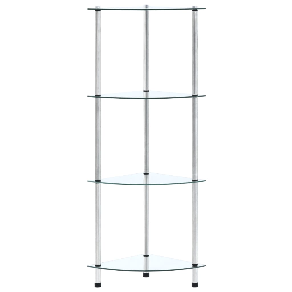 4-kerroksinen hylly läpinäkyvä 30x30x100 cm karkaistu lasi - Sisustajankoti.fi
