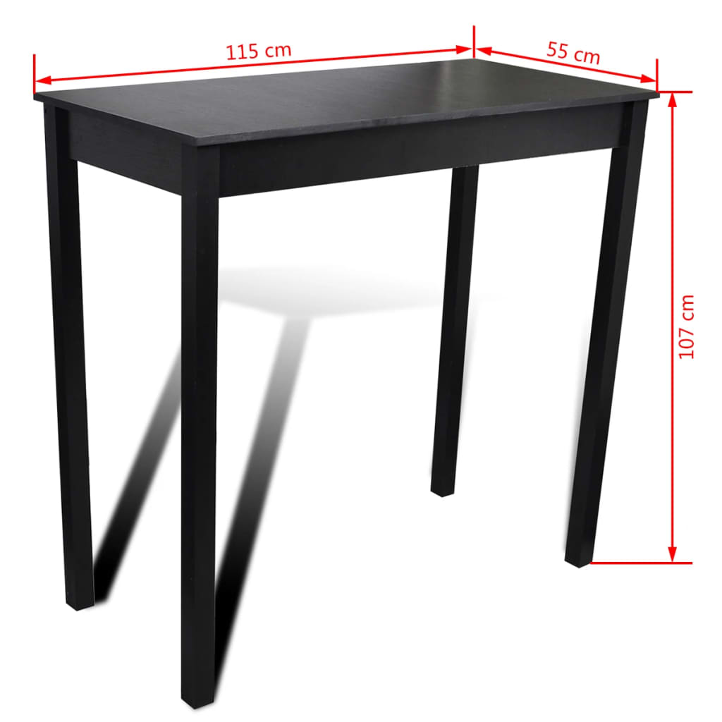 Baaripöytä 115x55x107 cm musta - Sisustajankoti.fi