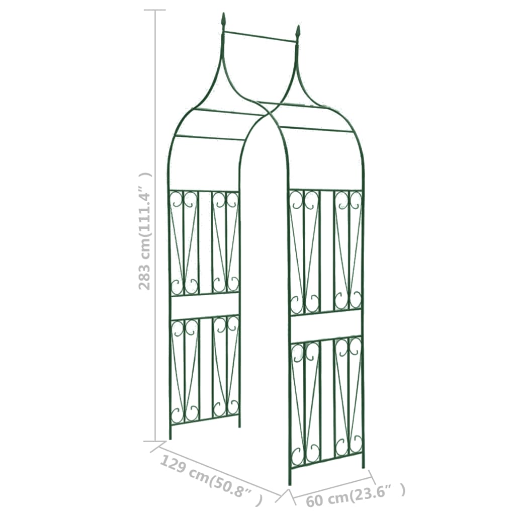 Puutarhakaari keihässuunnittelu köynnöskasveille tummanvihreä - Sisustajankoti.fi