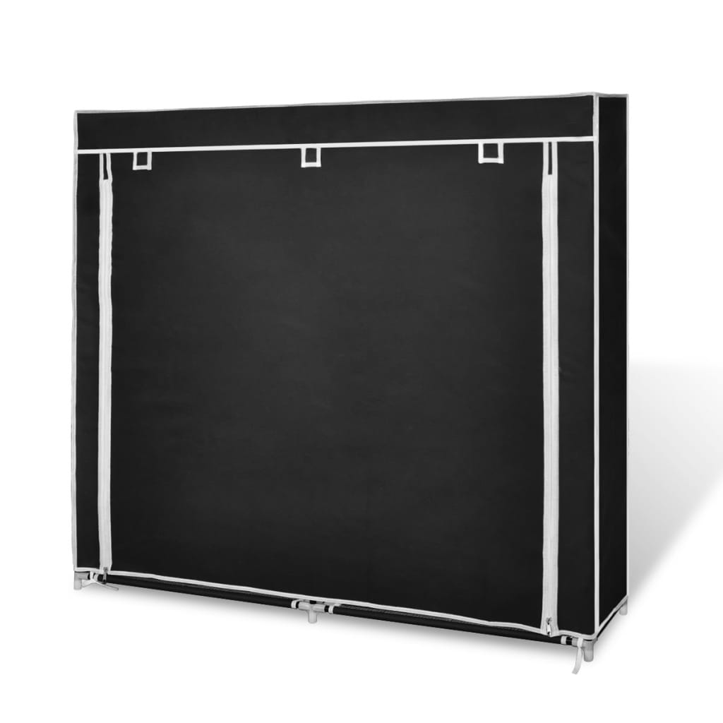 Kankainen kenkäkaappi ovella 115 x 28 x 110 cm musta - Sisustajankoti.fi