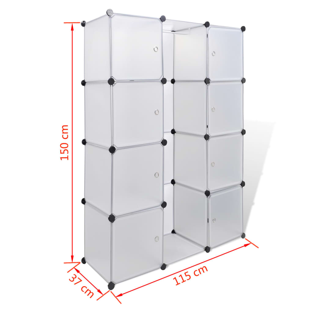 Moduulikaappi 9 lokeroa 37x115x150 cm valkoinen - Sisustajankoti.fi