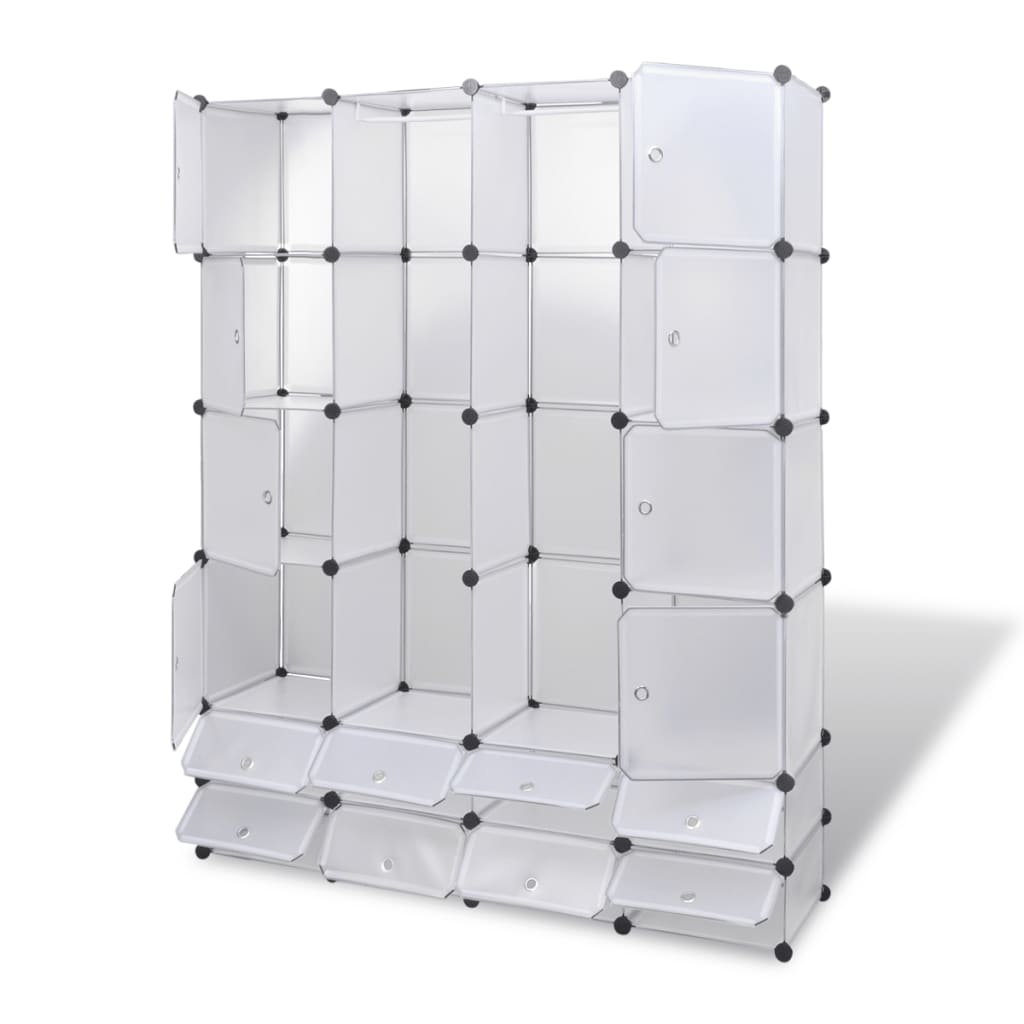 Moduulikaappi 18 lokeroa 37x146x180,5 cm valkoinen - Sisustajankoti.fi