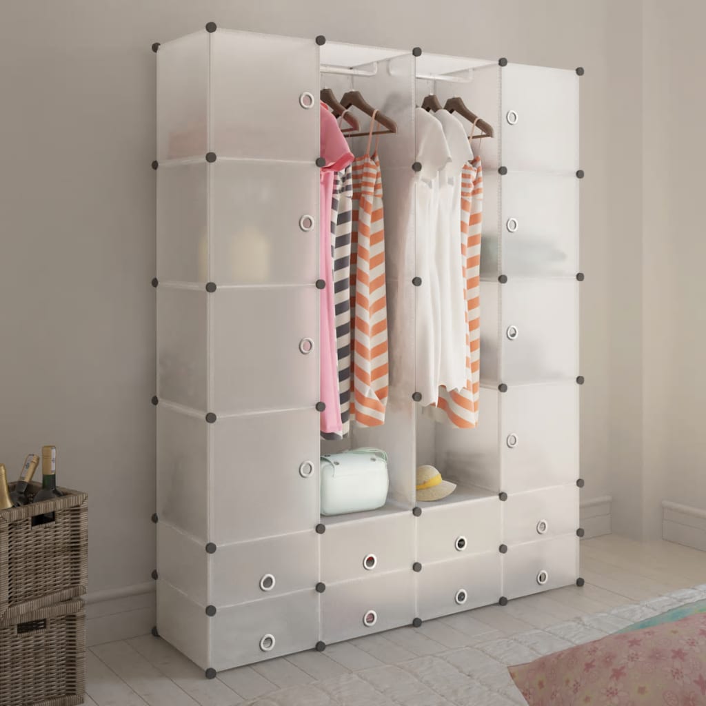 Moduulikaappi 18 lokeroa 37x146x180,5 cm valkoinen - Sisustajankoti.fi