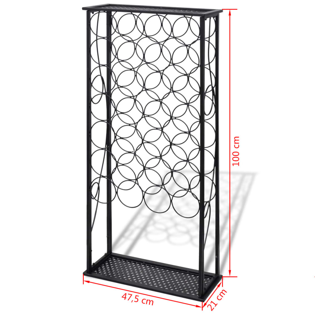 Viinipulloteline 28 pullolle metalli - Sisustajankoti.fi
