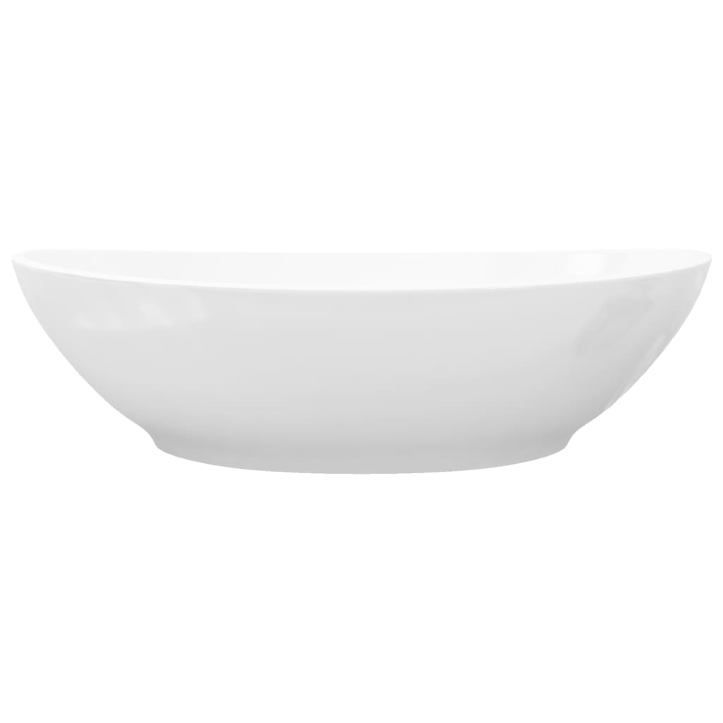 Ylellinen keraaminen pesuallas soikea 40x33 cm Valkoinen - Sisustajankoti.fi