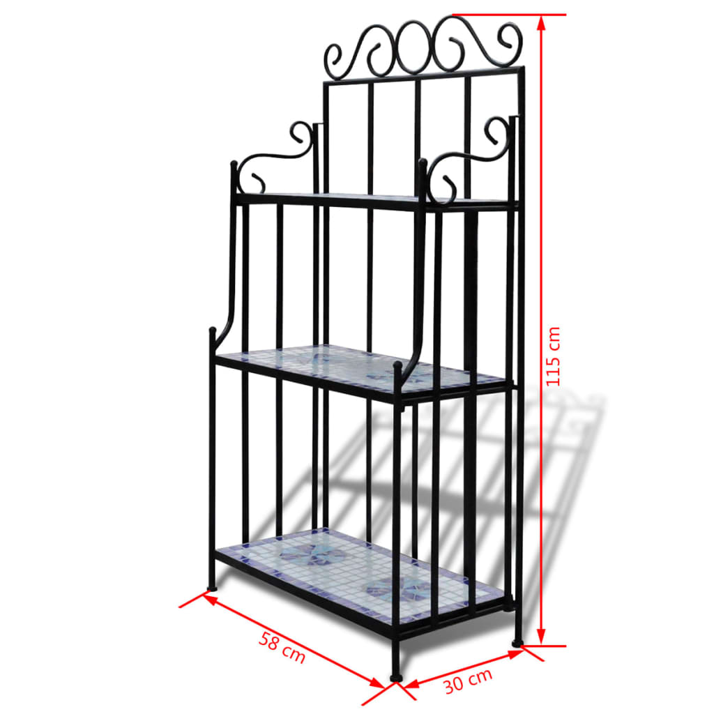 Kasvihylly mosaiikkikuvio sininen ja valkoinen - Sisustajankoti.fi