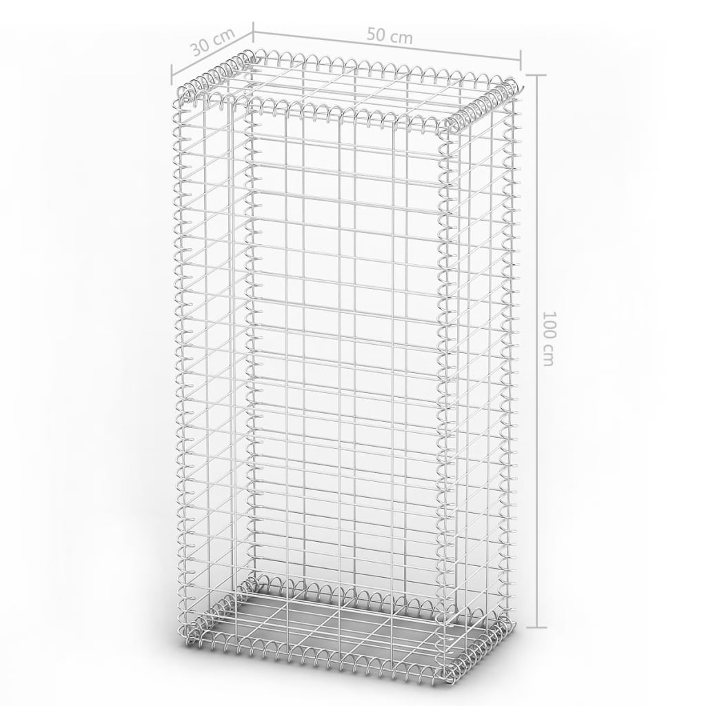 Gabion/kivikori kansilla galvanoitu vaijeri 100x50x30 cm - Sisustajankoti.fi