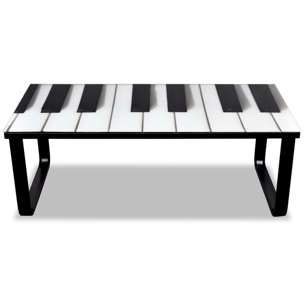 Sohvapöytä lasisella pöytälevyllä ja pianokuviolla - Sisustajankoti.fi