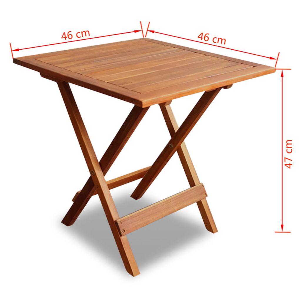 Bistropöytä 46x46x47 cm täysi akaasiapuu - Sisustajankoti.fi