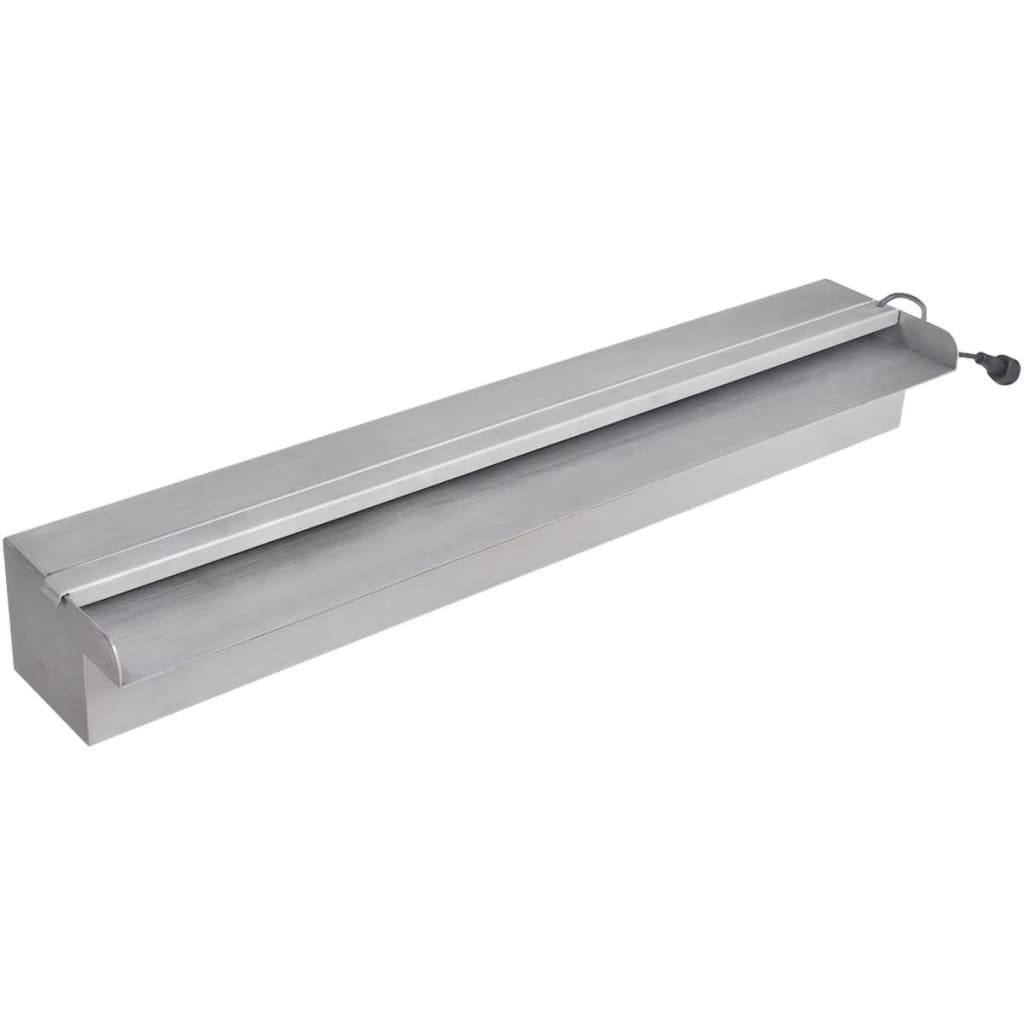 Suorakaide Uima-altaan Suihkulähde LED:llä Ruostumaton Teräs 60 cm - Sisustajankoti.fi