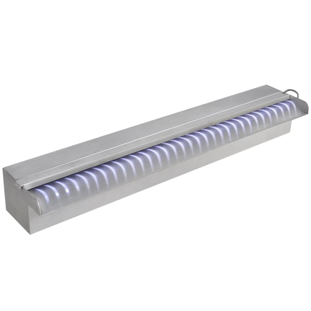 Suorakaide Uima-altaan Suihkulähde LED:llä Ruostumaton Teräs 60 cm - Sisustajankoti.fi