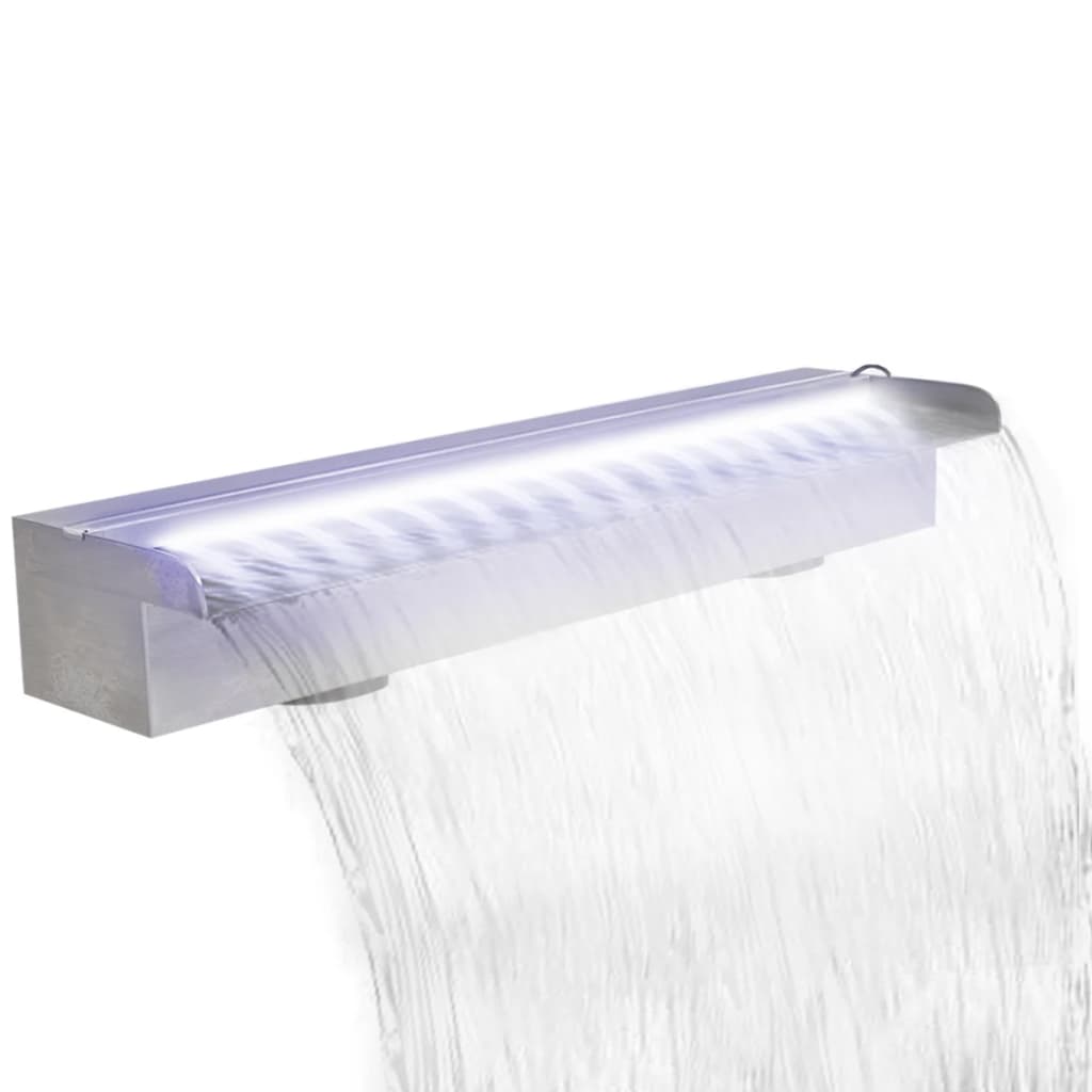 Suorakaide Uima-altaan Suihkulähde LED:llä Ruostumaton Teräs 60 cm - Sisustajankoti.fi